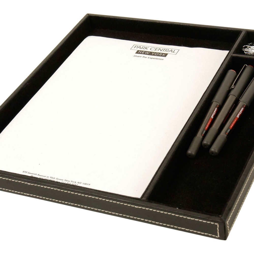 Monastery Hill Stationary Desk Tray Leather Brown
